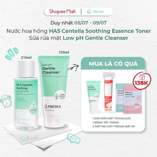 [Tặng 1 BTT + 1 SRM 30ml + 2 Mask bất kì] Bộ đôi Sữa rửa mặt Freska Low pH 150ml + Nước hoa hồng Freska Essence 210ml