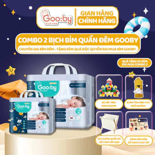 [Kèm quà] Combo 2 bịch Bỉm quần Gooby Premium-Chuyên gia bỉm đêm, chống trào 12h, đủ size M/L/XL/XXL