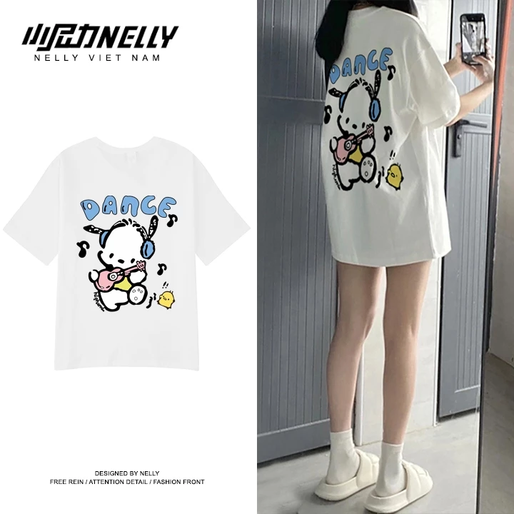 Áo thun NELLY Cotton 260gsm Premium - Dance Cute Tay Lỡ Form Rộng Nam Nữ