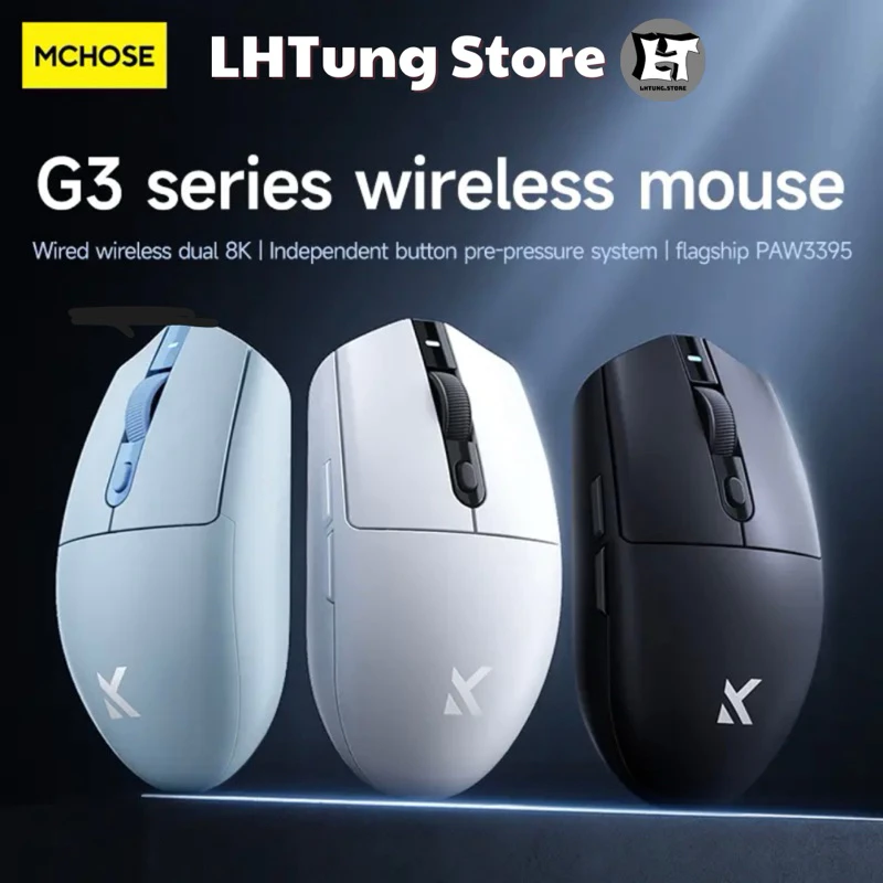 [SẴN GIAO NGAY] Chuột không dây Mchose G3 V2 Pro | G3 Ultra | 3 mode | PAW3395 | 8K