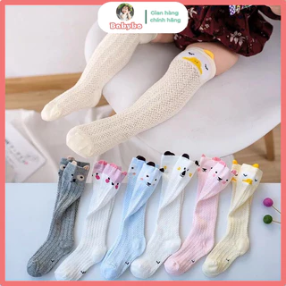 Tất boot cao cổ, tất lưới đùi chất liệu cotton mềm mại thoáng khí giữ ấm và chống muỗi mùa hè cho bé từ 0-3 tuổi