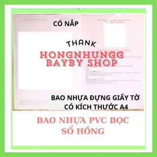 SÉT 10 CÁI BAO NHỰA SỔ HỒNG, GIẤY TỜ NHÀ ĐẤT, MÀU TRẮNG