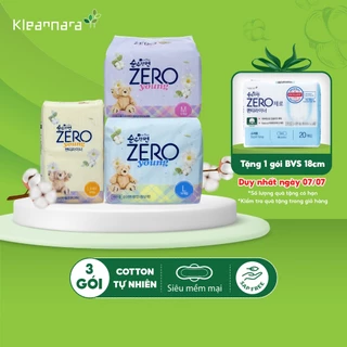 Combo 3 Băng vệ sinh Kleannara Zero Young Hàn Quốc siêu mềm mại, không mùi các size