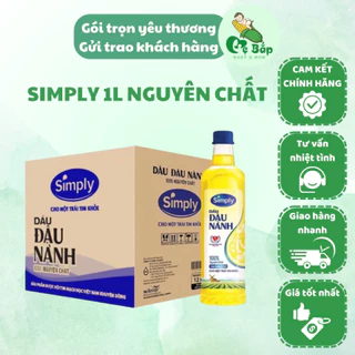 Dầu ăn Simply đậu nành nguyên chất 100% chính hãng chai 1L Shop Mẹ Bắp