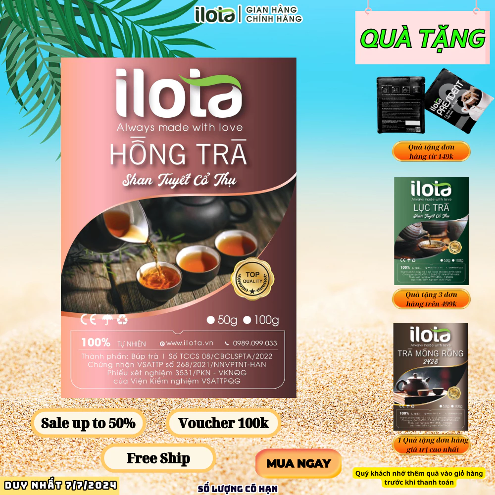 Hồng Trà Shan Tuyết Cổ Thụ thượng hạng loại 1 Tây Côn Lĩnh - Hà Giang gói 50gr