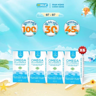 [6 Lốc 110ml] Sữa Dinh Dưỡng Tiệt Trùng VPMilk Omega ÍT ĐƯỜNG dành cho bé trên 1 tuổi