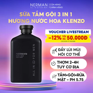 Sữa tắm gội nam giới hương nước hoa cao cấp Gentleman 3 in 1 Nerman 350ml