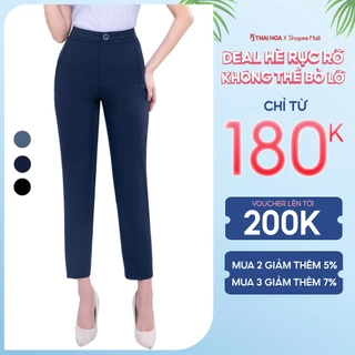 Quần baggy nữ công sở sợi gỗ sồi Thái Hoà QAW1816-R17 (tinh chất 97%)