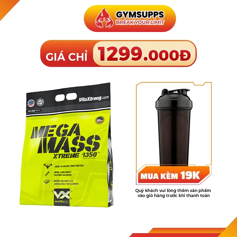 Sữa Dinh Dưỡng Tăng Cân Nhanh VitaXtrong Mega Mass 12lbs (5.6 kg) Authentic 100% Chính Hãng