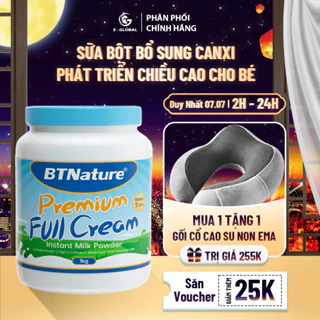 Sữa bột nguyên kem cao cấp BTNature bổ sung Canxi hỗ trợ phát triển chiều cao cho Trẻ từ 3 tuổi - Premium Full Cream 1Kg
