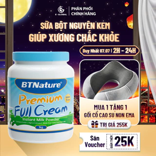 Sữa bột nguyên kem BTNature bổ sung Canxi Giúp Xương Chắc Khỏe - Premium Full Cream 1Kg - Phù Hợp Cho Người Lớn Tuổi
