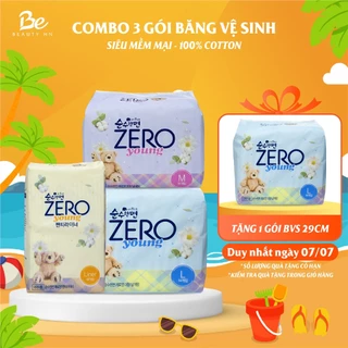 Combo 3 Băng vệ sinh Kleannara Zero Young Hàn Quốc siêu mềm mại, không mùi các size