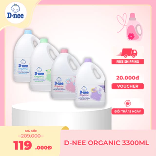 Nước giặt quần áo em bé Dnee 3000ml- Nước Giặt Xả Cho Trẻ Em an toàn 1400ml, Chính hãng Công ty Đại Thịnh