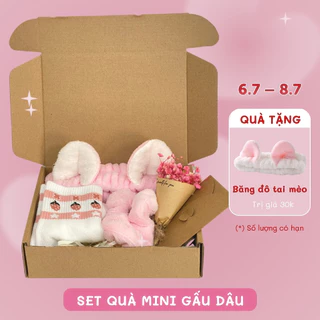 Set quà Cute Màu Hồng Mini tặng sinh nhật bạn gái, bạn thân kèm thiệp và hoa Toodee Gift Box MNPK