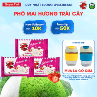 Combo 3 Phô mai vuông Belcube ngọt vị Dâu 78G x 15C