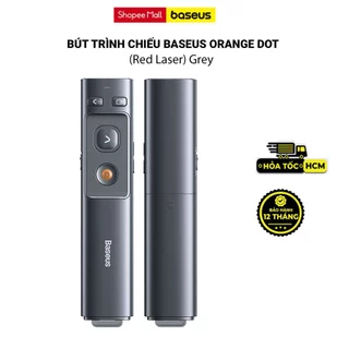 Bút trình chiếu Baseus Orange Dot Wireless Presenter hỗ trợ 100m. 2.4GHz AI USB/Type C