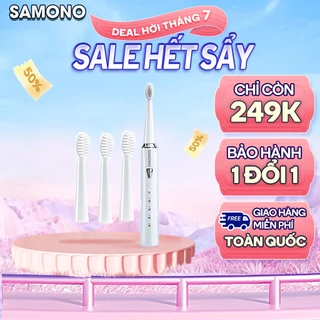 Bàn chải điện Samono SW-ET01 5 chế độ đánh răng tặng kèm 4 đầu bàn chải thay thế mềm mại