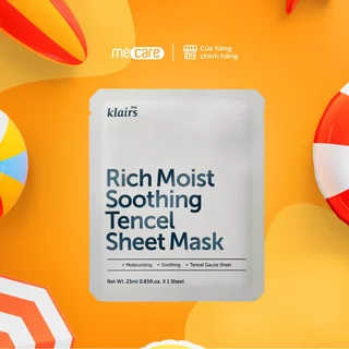 Mặt nạ giấy Dear Klairs Rich Moist Soothing Tencel Sheet Mask 25 ml MECARE