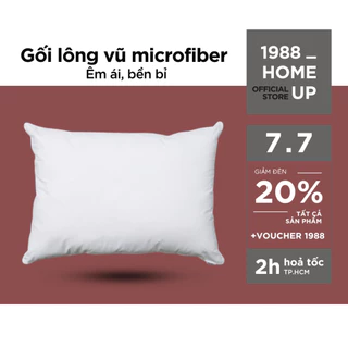 Ruột Gối Nằm 50x70 Cm Gòn Lông Vũ Microfiber, Vải Bọc 100% Cotton Cao Cấp - 1988 HOME UP, Hạn Chế Nhức Mỏi Đau Vai Gáy