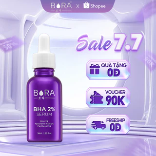 COMBO 4 Serum Ngừa Mụn Dưỡng Ẩm Trắng Da Se Khít Lỗ Chân Lông BORA BHA 2% Lọ 30ml