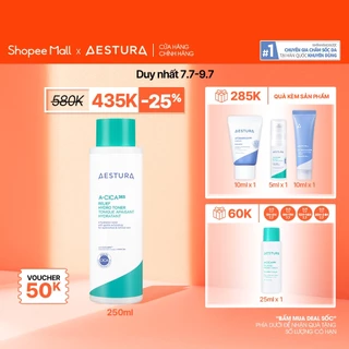 Toner rau má PHA 3% làm dịu, cấp ẩm và làm mềm da AESTURA A-CICA365 Relief Hydro Toner 250ml