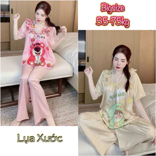 Đồ Bộ Bigsize Lụa Xước Ánh Kim - Đơn Giản - Quý Phái