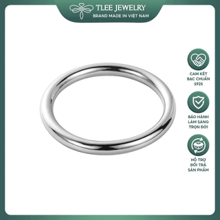 Nhẫn bạc unisex TLEE trơn bo tròn bản rộng bạc nguyên chất TleeJewelry A0283