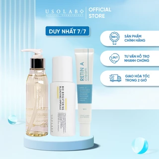 Combo mờ nám da và làm trắng da Sữa rửa mặt Bightening Cleanser 150ml+ Serum Bleaching Ampoule 50ml+ Retinol Usolab 30g