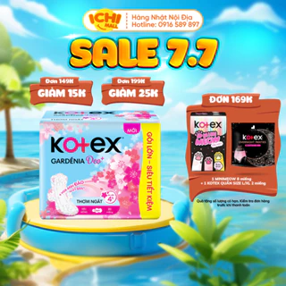 Băng vệ sinh Kotex Gardenia Deo+ Hoa Anh Đào (siêu mỏng, có cánh) gói 20 miếng 23cm