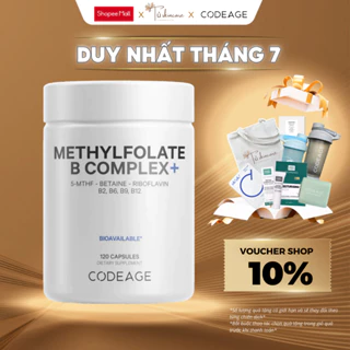 Viên Uống Code Age Bổ Não, Giảm Stress & Cải Thiện Trí Nhớ, Hỗ Trợ Giấc Ngủ Codeage Methylfolate B Complex 120 viên