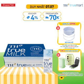 Thùng 48 hộp sữa tươi tiệt trùng có đường TH True Milk 180ml (180ml x 48)