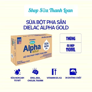 [HSD T1-2025] Thùng 48 Hộp Sữa Bột Pha Sẵn Dielac Alpha Gold IQ 110ml.