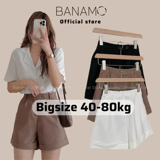 Quần short nữ Banamo Fashion short 2 khuy gấu gập 6320