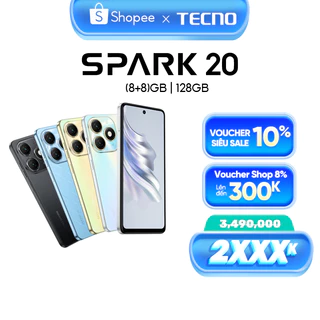 [Mã TECNO7 Giảm 8% tối đa 300K] Điện thoại Tecno Spark 20 - Helio G85 - Dynamic Port - 6.56'' Tần số quét 90HZ - Hàng C