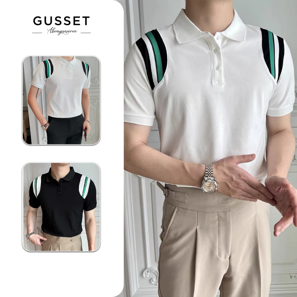 [Xả kho] Áo polo Nam Phối viền vai SHOULDER TRIM POLO - GS04