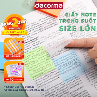 Giấy note copy DecorMe giấy note trong suốt tàng hình giấy ghi chú nhiều màu không thấm nước phụ kiện văn phòng phẩm