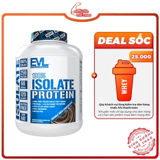 [GIÁ TỐT NHẤT] Sữa Dinh Dưỡng Whey 100% ISOLATE  5LBS - 2.2kg EVL Nutrition Authentic 100%