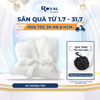 Áo choàng tắm khách sạn ROYAL TOWEL 100% cotton thấm hút mềm mại siêu bền vải dệt tổ ong waffle cao cấp