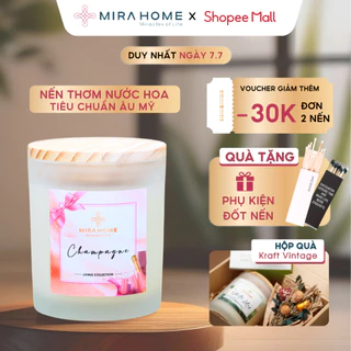 Nến Thơm Mira Home 280G - Living Collection | Hương Sâm panh - Quà tặng, Không khói, An toàn