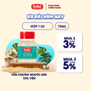 Lọ yến chưng 70ml bán lẻ, 15% ,18% yến sào nguyên chất chưng sẵn, đường phèn/ ngọt thanh từ cỏ ngọt, nhiều vị - Yến Việt