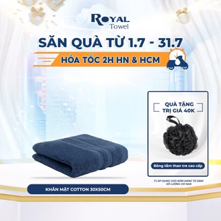 Khăn mặt Royal Towel 30x50cm với sợi bông cotton dày thấm hút tốt, không ra màu, không đổ lông, mềm mại với da