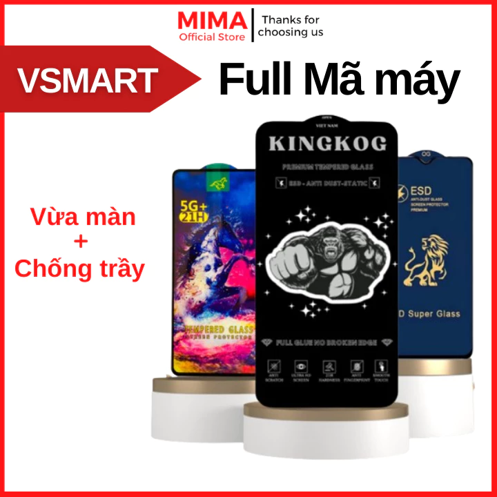 Kính cường lực KINGKOG Vsmart Live 4 Joy 3 4 2+ 2Plus Active 3 Aris Pro Star 5 cao cấp full màn hình chống trầy xước