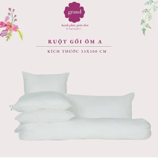 Ruột gối ôm A- bông nguyên sinh, vỏ bọc cotton kích thước 33x100 cm (Trắng tinh)