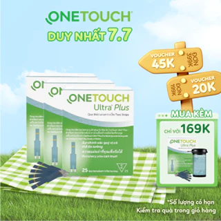 Combo 3 Que Thử Đường Huyết OneTouch Ultra Plus B/25