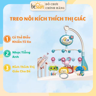 Đồ chơi treo nôi BESUN kích thích thị giác cho bé sơ sinh phát nhạc, có đèn chiếu hình và điều khiển