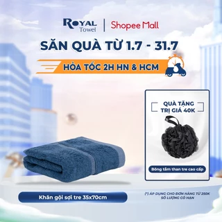 Khăn Gội, Khăn Lau Đầu Sợi Tre Royal Towel 35x70cm Siêu Mềm Mại, Thấm Hút Gấp 5 Lần