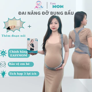 Đai đỡ bụng bầu chính hãng EASYMOM, đai nâng đỡ bụng bầu có dây co giãn 4 chiều giảm đau lưng rạn bụng