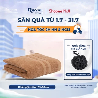 Khăn Gội Royal Towel 35x80cm 100% Cotton Mềm Mại, Thấm Hút, Kháng Khuẩn