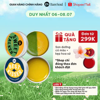 Bộ đôi giảm thâm môi, dưỡng ẩm căng mọng, làm hồng tự nhiên Baresoul Lip Balm & Mask 10g + Sweet Talker 20g