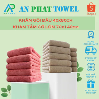 Khăn Tắm Đủ Cỡ An Phat Towel 70x140cm,40x80cm, 100% Cotton Mềm Mịn Thấm Hút Không Ra Màu